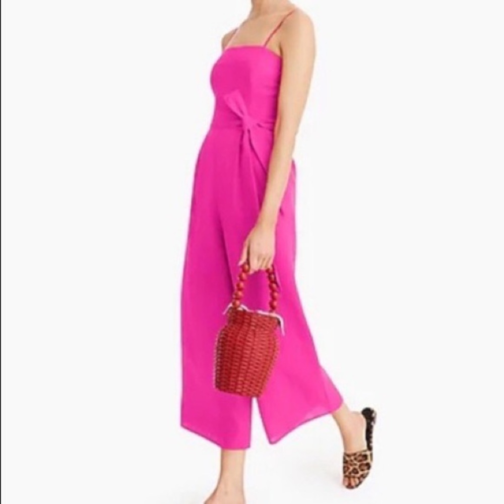 J Crew pink linen jumpsuit NWT